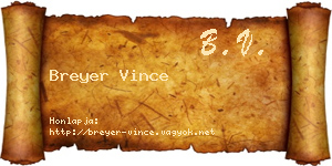 Breyer Vince névjegykártya